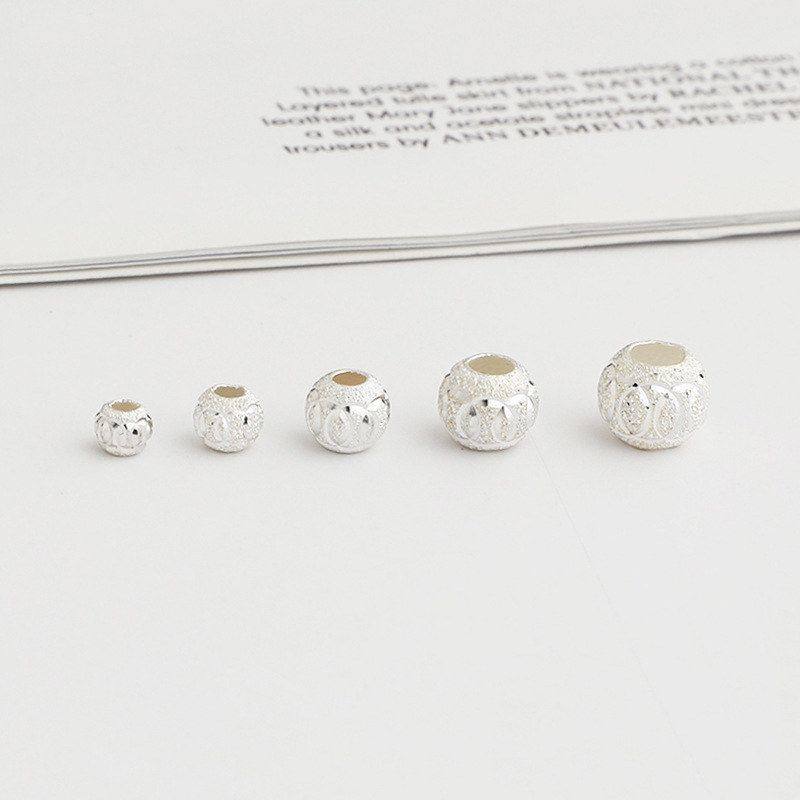 银磨砂手工车花珠隔珠串珠配件手链DIY滚钱转运珠s925圆珠散珠,饰品/流行首饰/时尚饰品新,其他DIY饰品配件,淘宝优惠券,粉丝福利购,淘宝优惠卷