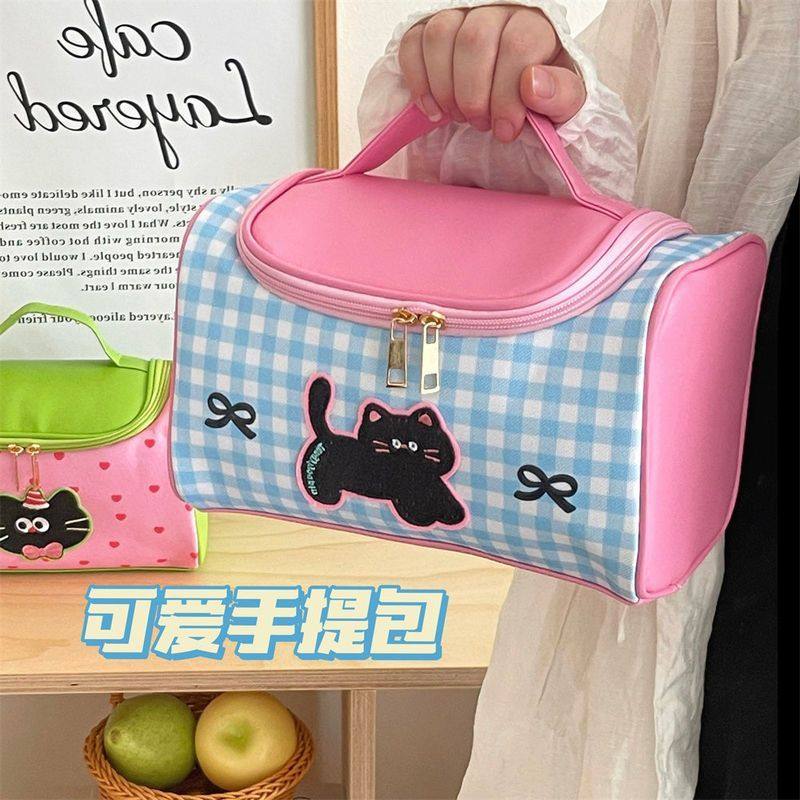 收纳化妆品腾少女包可爱新款手提化妆包亿卡通便携原创大容量小猫,收纳整理,化妆包,淘宝优惠券,粉丝福利购,淘宝优惠卷