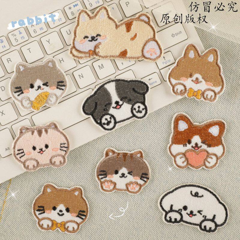 布贴刺绣布标原创小狗绣花服装辅料补丁贴自卡通可爱粘胶贴标电脑