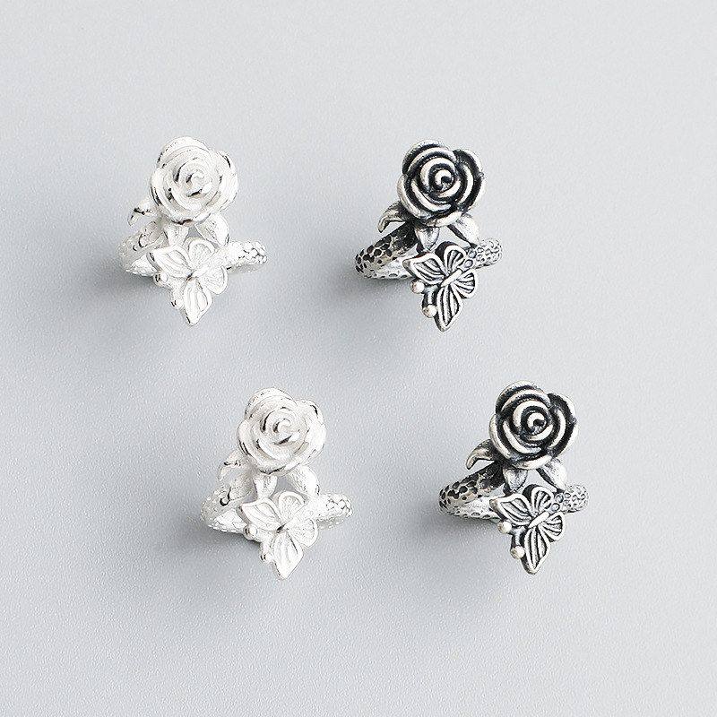 环S925串珠配件纯银跑玫瑰花DIY隔珠项链手链花朵编绳蝴蝶散珠,饰品/流行首饰/时尚饰品新,其他DIY饰品配件,淘宝优惠券,粉丝福利购,淘宝优惠卷