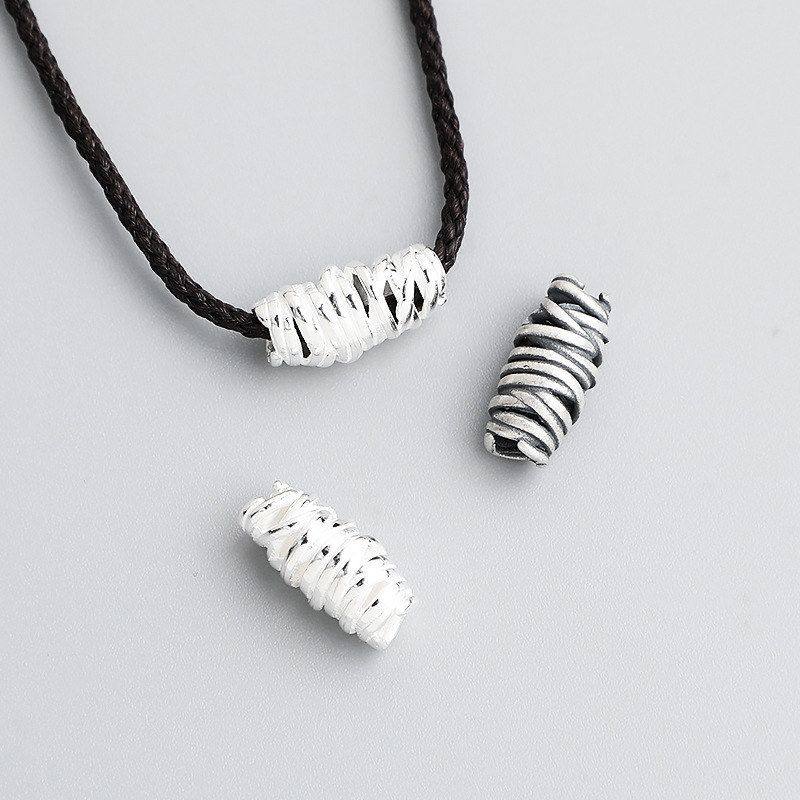 不规则复古项链配件缠绕DIY泰银手链编绳纯银散珠隔珠串珠s925,饰品/流行首饰/时尚饰品新,其他DIY饰品配件,淘宝优惠券,粉丝福利购,淘宝优惠卷