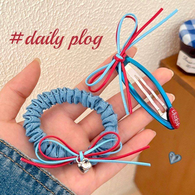 气质牛仔布滴胶高级感少女BB百搭蝴蝶结皮筋心发绳彩色发饰韩系夹,饰品/流行首饰/时尚饰品新,发饰,淘宝优惠券,粉丝福利购,淘宝优惠卷