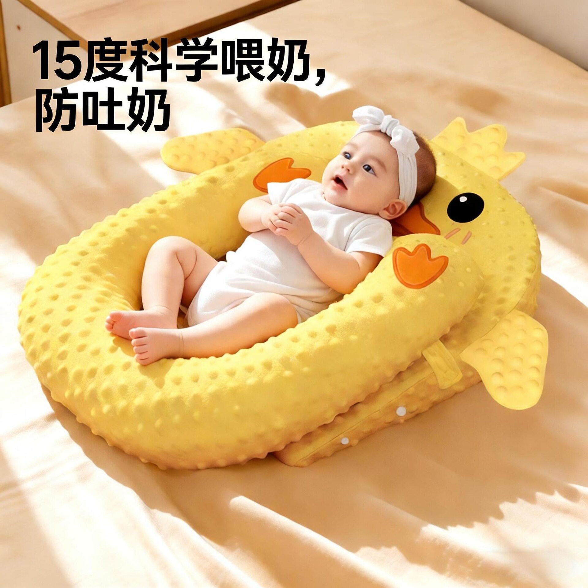 床中床婴儿防吐奶斜坡枕防溢奶母乳呛奶床垫宝宝斜躺靠垫喂奶神器