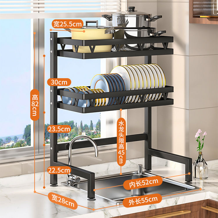 厨房置物架水槽沥水架洗菜盆台面款碗盆收纳架多功能放碗碟盘收