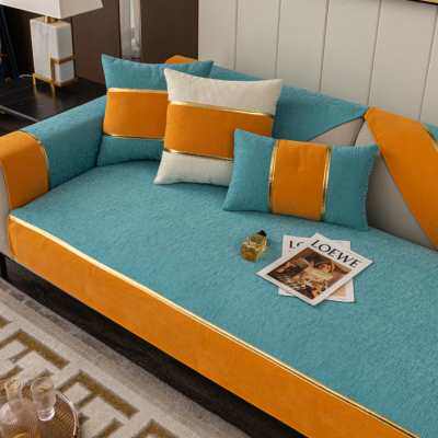 沙发垫四季通用布艺简约现代防滑组合实木贵妃坐垫套罩靠背巾盖布