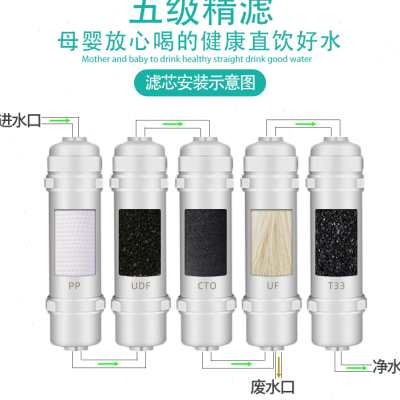 10寸2分口一体式韩式快接净水器滤芯套装超滤机纯水机通用型虑心