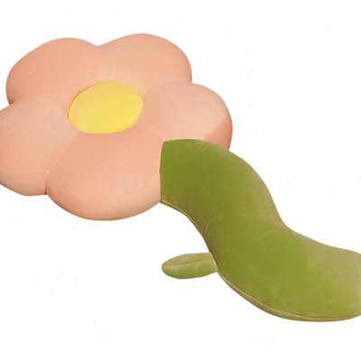 花朵毛绒家居长条套头抱枕睡觉夹腿枕头沙发网红床上靠垫女生礼物