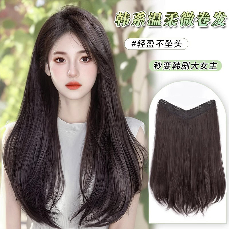 一片式隐形假发片女增发蓬松微卷