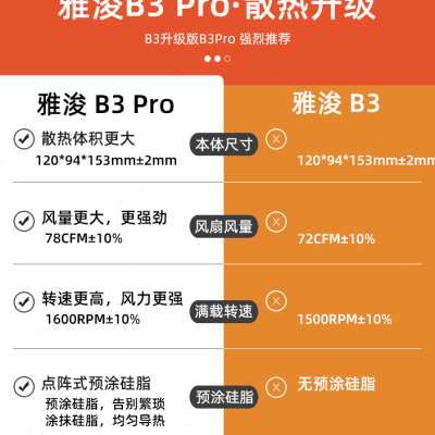 雅浚E2 E3雅俊B3Pro E6 B5 G5四热管ARGB单双塔白色风冷CPU散热器