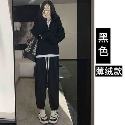 咖色加绒花苞裙裤女阔腿糯米裤