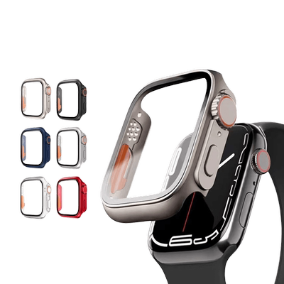 适用AppleWatch S11保护壳s10保护壳膜一体S8/9苹果手表钢化膜防摔保护iWatch改ultra保护套S7/6代全包硬壳膜