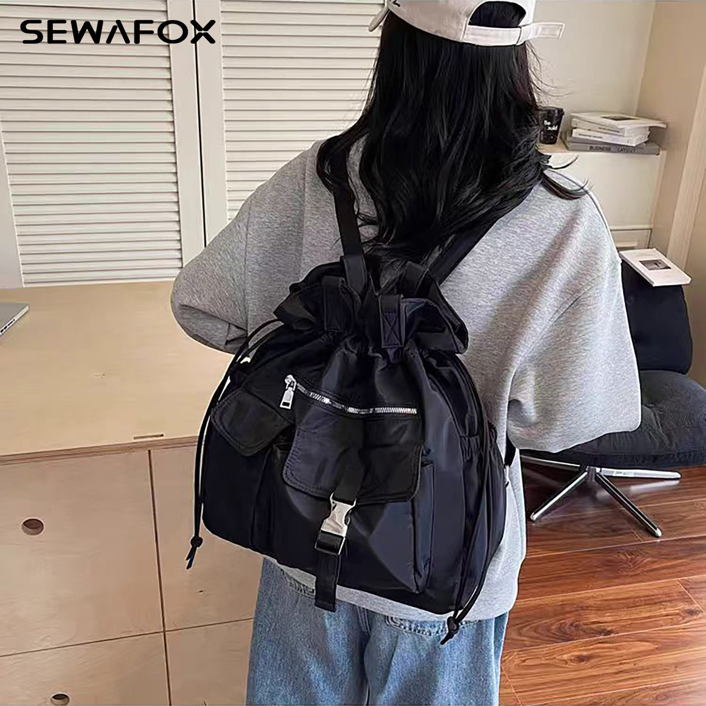 SEWAFOX电脑双肩包户外女大容量