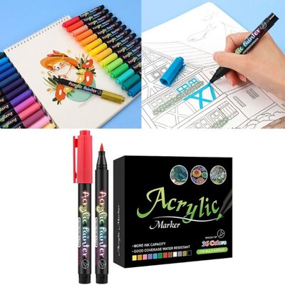 Acrylic Paint Pens Set 36 Colors Paint Markers PTens for Roc