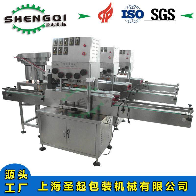 厂家生产定制全自动牛奶饮料药品塑料瓶玻璃瓶直线式旋盖机