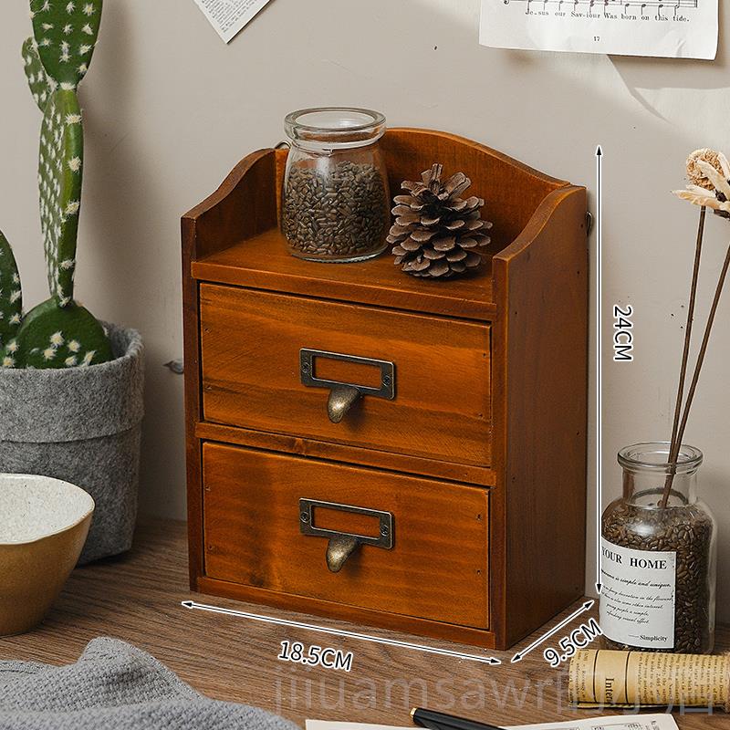 新款akka木桌上收纳柜 首z饰整理抽屉归纳盒梳实妆台学品生化妆置