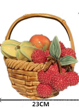 新款湾公仔送陶瓷水果篮摆礼件玄关客厅电视柜植物装饰品乔迁新石