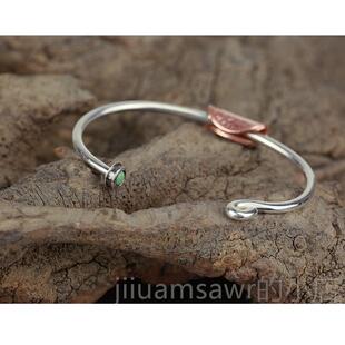 新款钝5NW日本匠 人手镯19世纪流浪者牛币摩根银币松石手镯92纯银