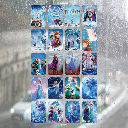 冰雪奇缘方形立体防水笔保温杯装饰贴纸UV转印贴纸水晶标定制