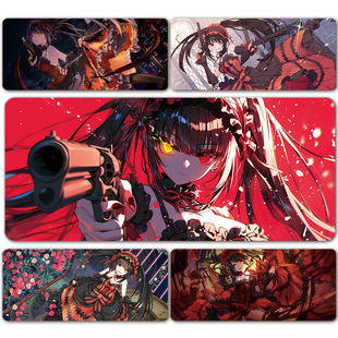 约会大作战刻刻帝时崎狂三二次元动漫美女鼠标垫超大锁边加厚桌垫