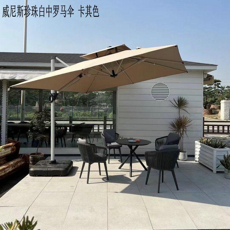 批定印刷LOGO户外沙罗滩庭院遮阳伞大理石水箱底座制15马伞耐晒U图片
