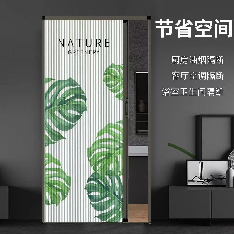 印花蜂巢折叠门推拉门厨房挡油烟卧室遮光卫生间伸缩折叠隔断移门