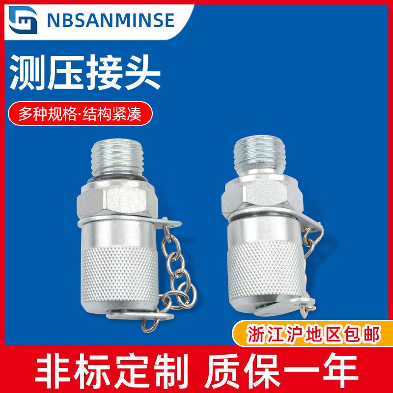 高压测压接头 液压系统用 压力测试接头 外螺纹 碳钢PT压力表接头