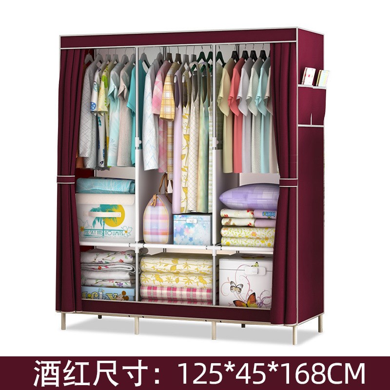 衣柜收纳架简易布衣柜带拉链防潮防尘衣服收纳柜子时尚简约小衣柜