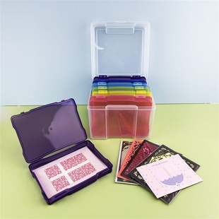 5*7inch彩色塑料收纳盒桌面收纳整理盒家用明信片照片贺卡收纳盒