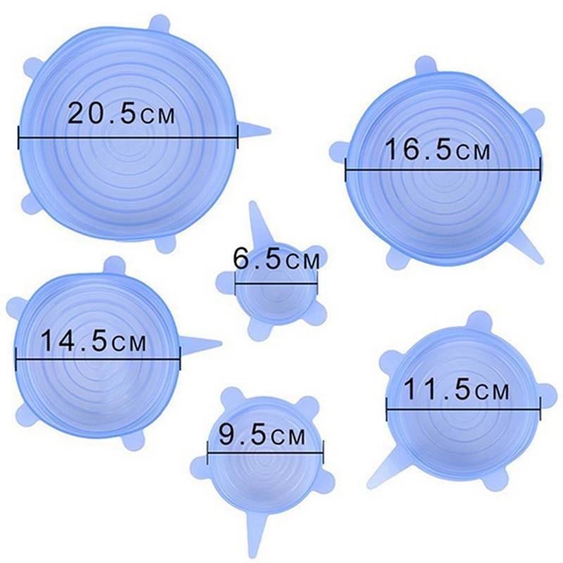 6pcs/Set niversal Silicone Stretch Food Lids Keeping Food Fr