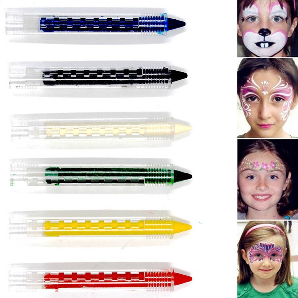 6 Colors Face Painting Pencils Splicing Structure Face Paint
