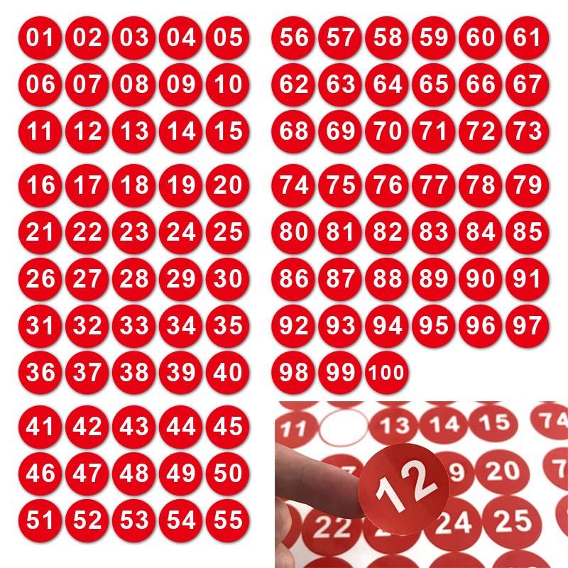1 100 stickers round number black digital sticker label lab