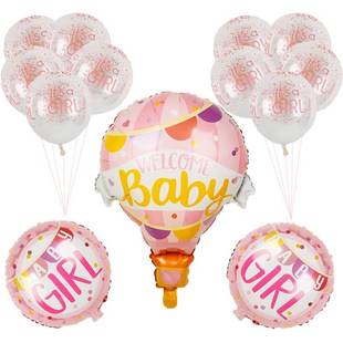 1set large hot air baby shower f oons welcome baby girl boy