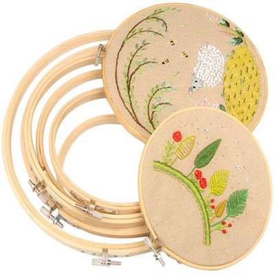 MIUSIE 12 Size 8-40CM Bamboo Frame Embroidery Hoop Ring DIY