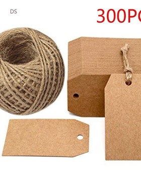 300Pcs Kraft Paper Gift Tags 2 x 1inch Craft Tag with String