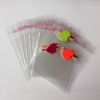 500pcs Clear Self Sealing Plastic Gift Bag For Jewelry Tran
