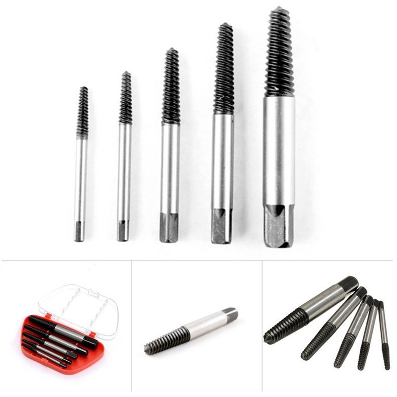 5X Screw Extractor Drill Bits Guide Broken Damaged Bolt Remo