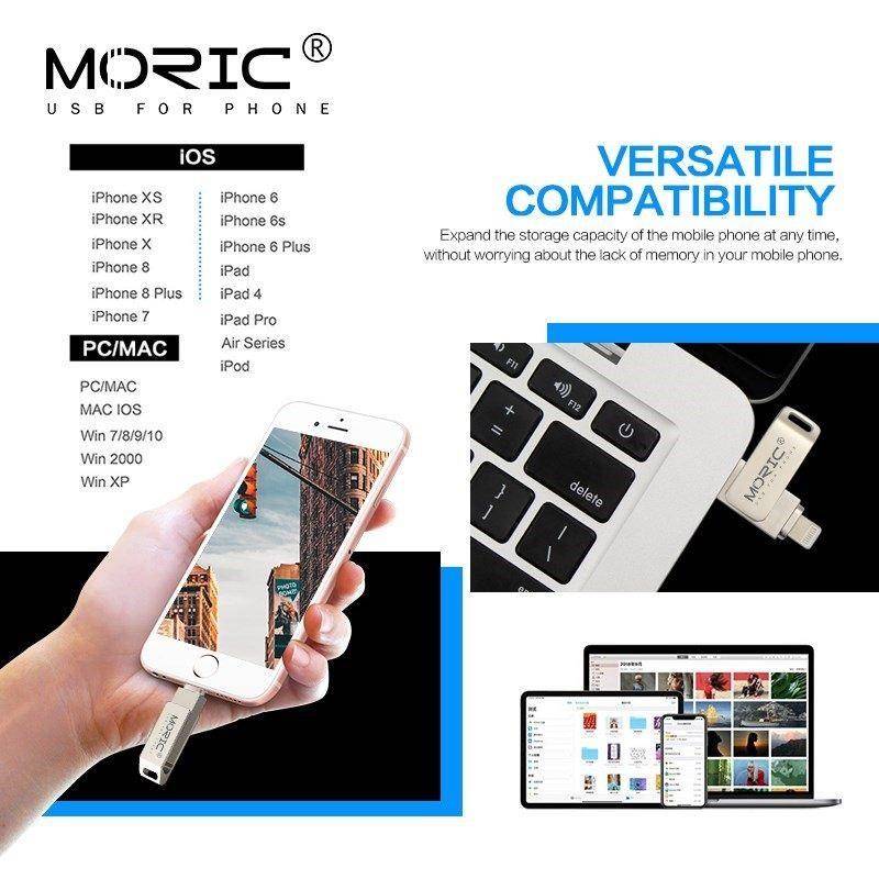 MORIC IOS Flash Drive 256GB for iphone iPad Photostick USB