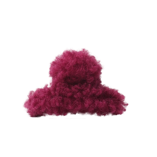 秋冬高级感纯色毛绒小抓夹小号发夹鲨鱼夹羊羔毛刘海顶夹半扎发卡