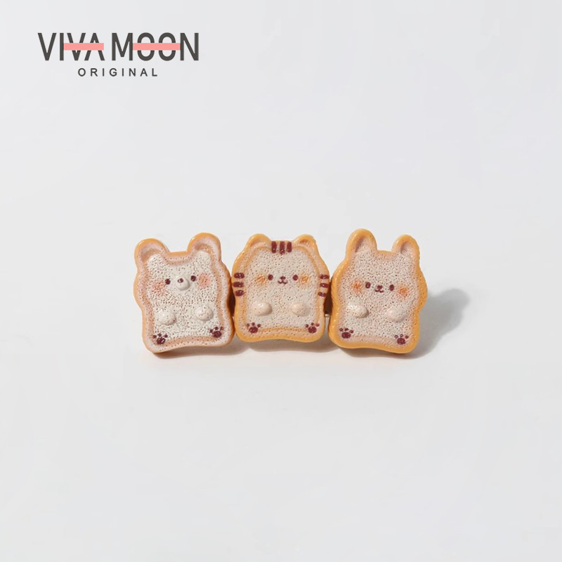 原创设计可爱吐司小狗发夹少女碎发夹刘海侧边夹子趣味发饰品发卡