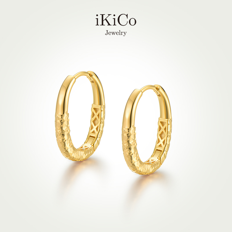 新品iKiCo碎冰U型耳环简约女纯银