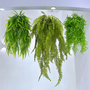 仿真草波斯叶绿植垂吊花艺吊篮森系蕨类吊球家居装饰商铺橱窗吊顶