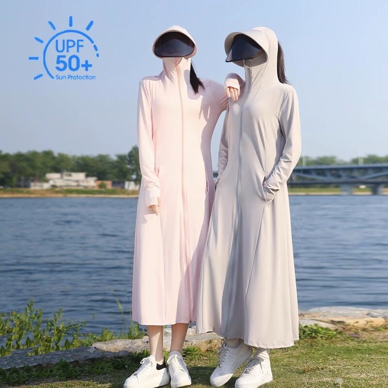 专业冰丝防晒衣女夏季超长修身防