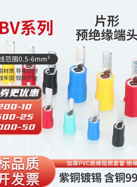 符合ROHS国标DBV1.25/2/5.5/8/14-10-14-18紫铜片型预绝缘端头