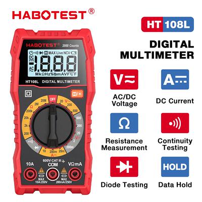 HT108L Digital Multimeter True-RMS 600V 10A AC DC