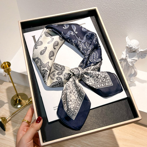 腰果花小方巾丝巾男女搭配衬衫西装护颈围脖子领带腰带薄纱巾围巾