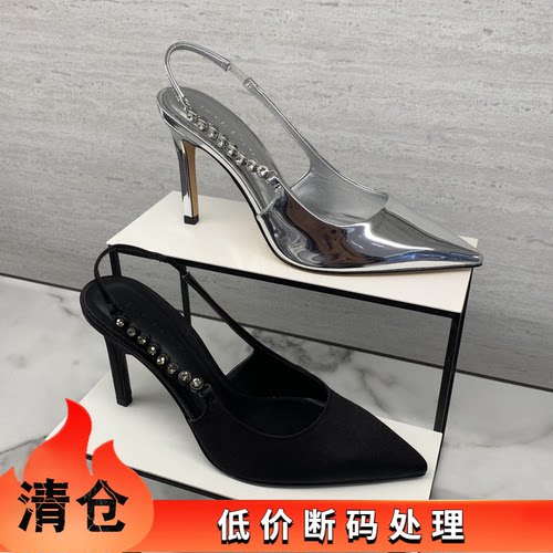 CHITENS&KUITH高跟尖头后空凉鞋