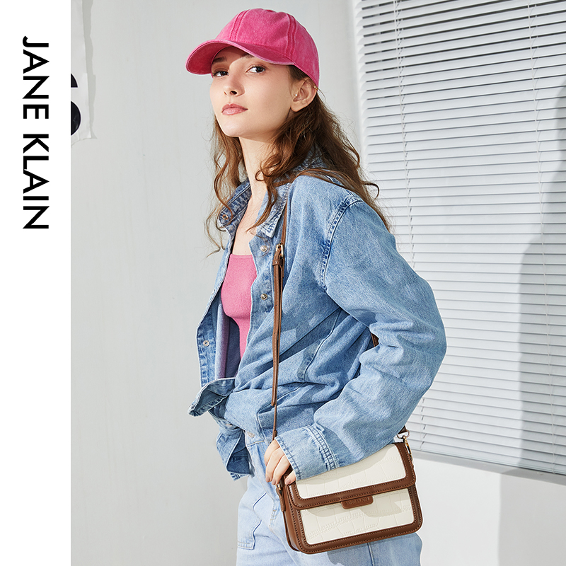 jane klain包包女减龄小方包背包石头纹理高级质感单肩包斜跨包