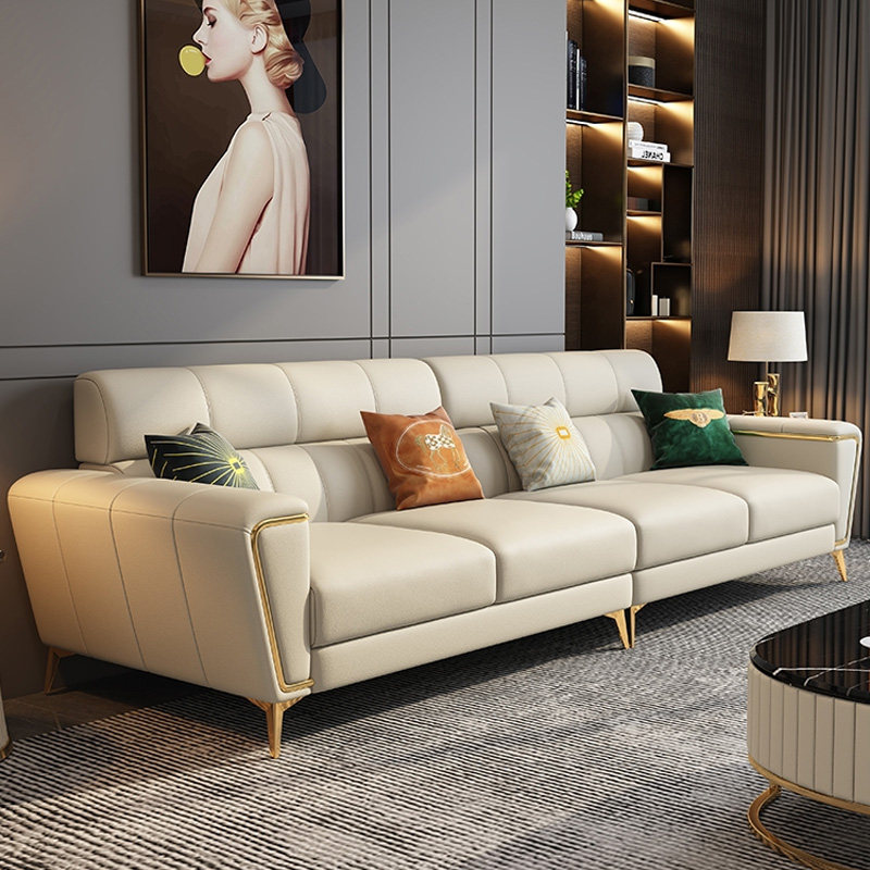 CBD官方现代轻奢真皮沙发头层牛皮客厅直排简约东莞小户型组合佛