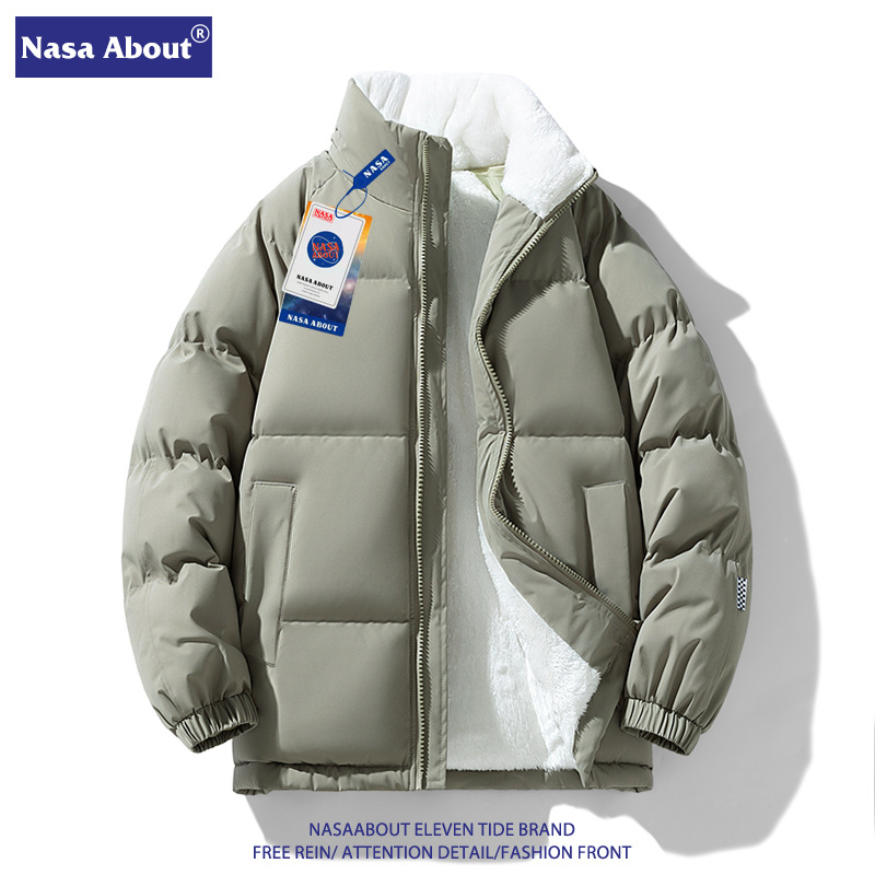 NASA2025新款羊羔绒棉服外套男冬装情侣冬季加绒加厚羽绒棉衣男款
