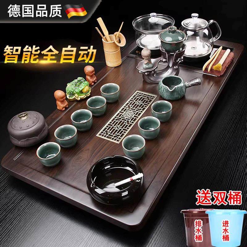 德国工艺全自动茶具套装烧水壶一体茶盘家用泡茶底部上水茶台现代,餐饮具,茶盘,淘宝优惠券,粉丝福利购,淘宝优惠卷